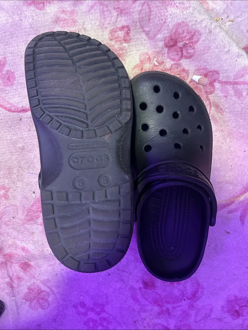 CROCS Kids Black Slip-On Clog with Heel Strap